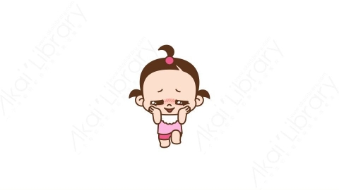 视频素材 可爱呆萌小女孩动态表情包_21_18