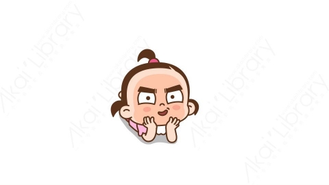 视频素材 可爱呆萌小女孩动态表情包_21_19