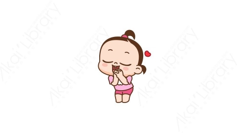 视频素材 可爱呆萌小女孩动态表情包_21_21
