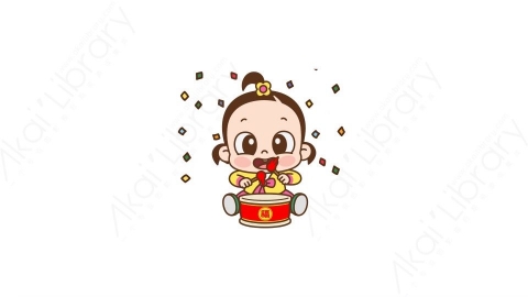 视频素材 可爱呆萌小女孩动态表情包_22_11