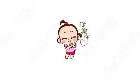 视频素材 可爱呆萌小女孩动态表情包_24_08