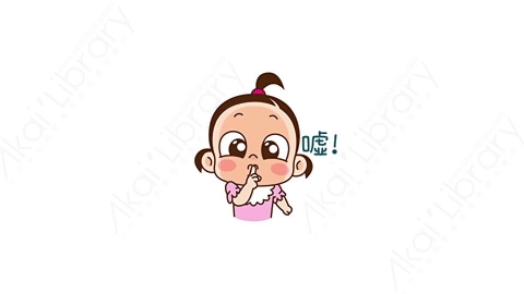 视频素材 可爱呆萌小女孩动态表情包_24_15