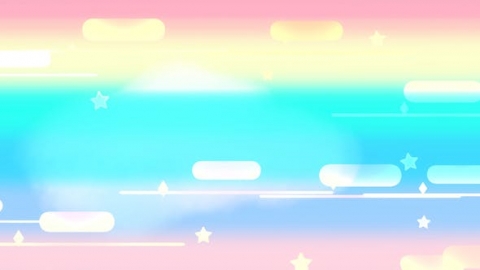视频素材 孟菲斯卡通彩虹夜空背景视频素材cartoon-rainbow-night-sky-2-XPUCEZV