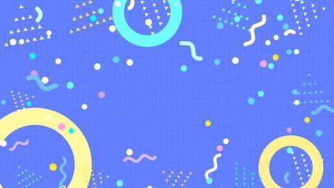 视频素材 孟菲斯蓝色几何图形列表背景视频素材blue-geometric-shapes-background-TE9CJ3S