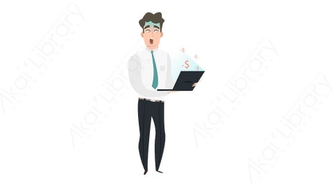 图片素材 扁平惊吓商务男人物商务角色-12