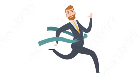 图片素材 扁平冲刺商务男人物商务角色-7
