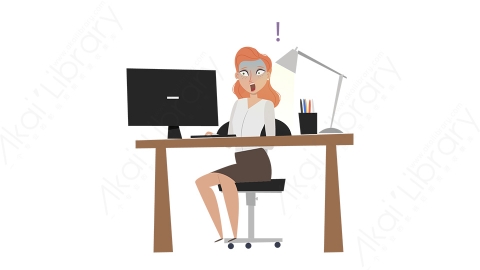 图片素材 扁平惊吓商务女人物商务角色-10
