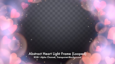 视频素材 前景爱心粒子光晕梦幻包围屏幕动画视频素材abstract-heart-light-frame-VXNGRD2