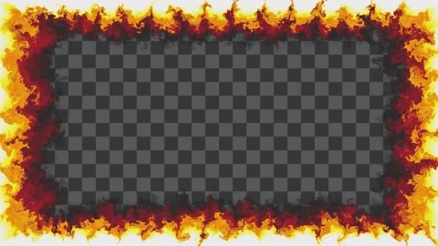 视频素材 前景火焰燃烧包围屏幕视频素材fire-frame-CLUSPQR