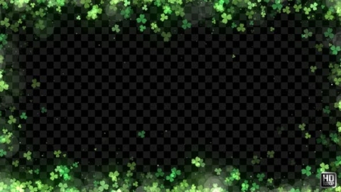 视频素材 前景三叶草树叶包围屏幕动画视频素材clover-leaf-frame-SVLFDMZ
