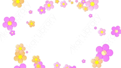 视频素材 前景卡通花瓣下落包围围绕屏幕动画视频素材-02 isolated flowers overlay