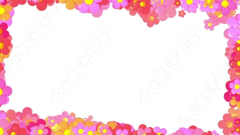 视频素材 前景卡通花瓣下落包围围绕屏幕动画视频素材-04 isolated flowers frame