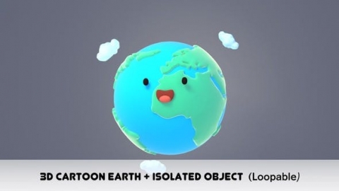 视频素材 可爱卡通3d地球动画视频素材3d-cartoon-earth-pack-5D394W6.zip