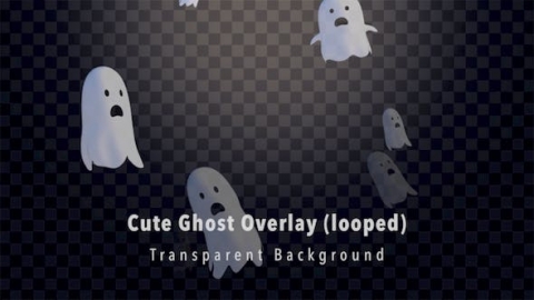 视频素材 可爱卡通鬼魂飘动视频素材cute-ghost-overlay-H4SJD9R.zip