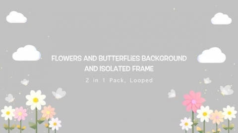 视频素材 前景花朵蝴蝶云朵动画视频素材flowers-and-butterflies-pack-9VDTWQC.zip