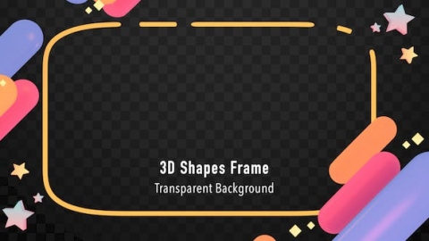 视频素材 前景卡通扁平图形动画框视频素材3d-shapes-frame-VEAUB3Q.zip