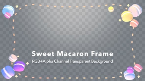 视频素材 前景甜美马卡龙食物动画视频素材sweet-macaron-frame-ZDRG6T5.zip