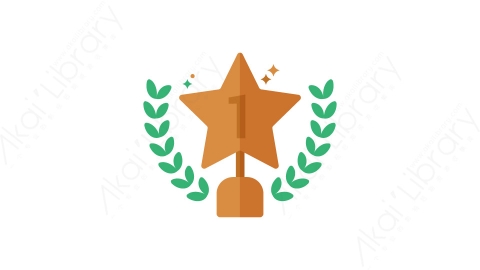 图片素材 扁平金银铜奖杯奖章-9
