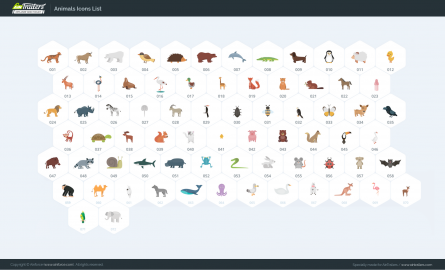AE模板 MG扁平卡通动物元素图标包-icons__animals