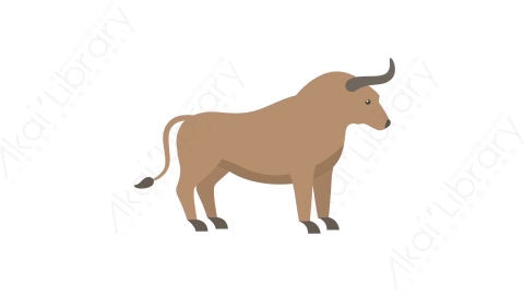 AE模板 02-bull野牛MG扁平卡通动物元素图标
