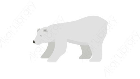 AE模板 03-polar-bear北极熊MG扁平卡通动物元素图标