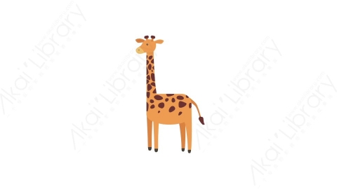 AE模板 18-giraffe长颈鹿MG扁平卡通动物元素图标