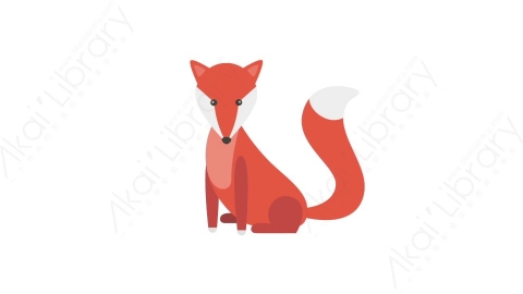 AE模板 19-fox狐狸MG扁平卡通动物元素图标