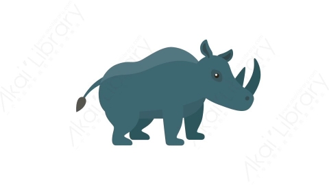 AE模板 25-rhinoceros犀牛MG扁平卡通动物元素图标