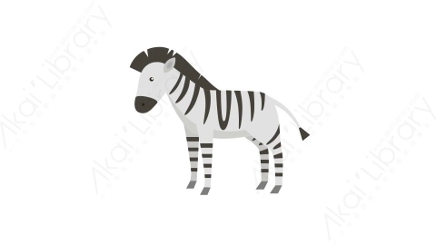 AE模板 26-zebra斑马MG扁平卡通动物元素图标