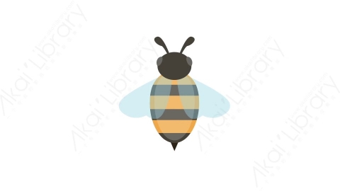 AE模板 31-bee蜜蜂MG扁平卡通动物元素图标