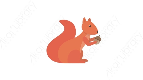 AE模板 39-squirrel松鼠MG扁平卡通动物元素图标