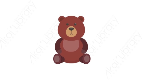 AE模板 43-bear-2小狗熊MG扁平卡通动物元素图标