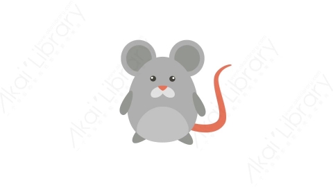 AE模板 55-mouse老鼠MG扁平卡通动物元素图标