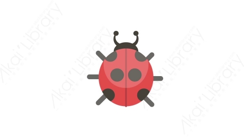 AE模板 56-beetle-2七星瓢虫甲虫MG扁平卡通动物元素图标