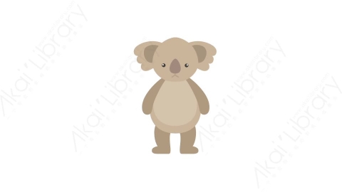 AE模板 57-koala考拉MG扁平卡通动物元素图标