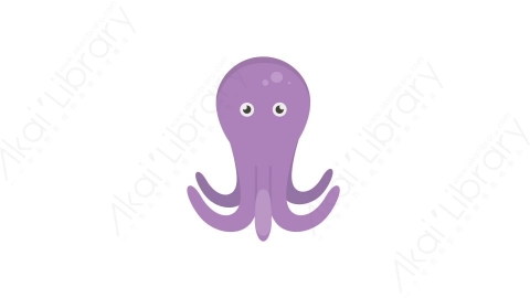 AE模板 64-octopus章鱼MG扁平卡通动物元素图标