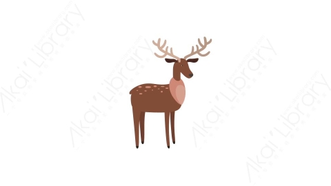 AE模板 70-deer小鹿MG扁平卡通动物元素图标