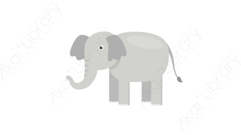 AE模板 72-elephant大象MG扁平卡通动物元素图标