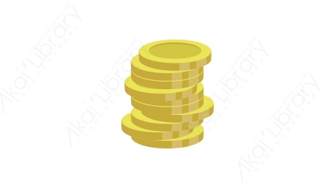 AE模板 06-coins-2一摞金币MG扁平卡通金融财经元素图标