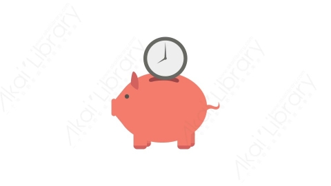 AE模板 37-piggy-bank-2小猪存钱罐节省时间MG扁平卡通金融财经元素图标