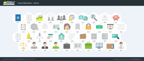 AE模板 MG扁平卡通商务办公元素图标包-icons__business