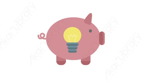 AE模板 10-idea-bank小猪存钱罐MG扁平卡通商务办公元素图标