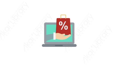 AE模板 17-discount折扣MG扁平卡通商务办公元素图标