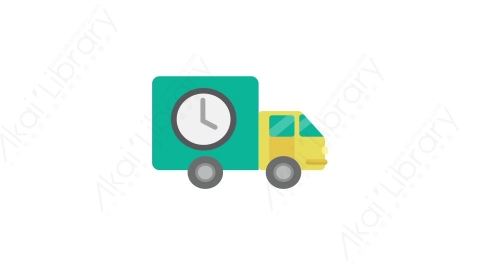 AE模板 38-delivery交货物流运输MG扁平卡通商务办公元素图标