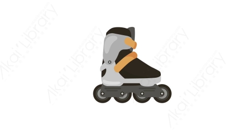 AE模板 25-roller-skates轮滑鞋MG扁平卡通体育运动器械元素图标