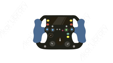 AE模板 34-steering-wheel游戏机方向盘MG扁平卡通体育运动器械元素图标