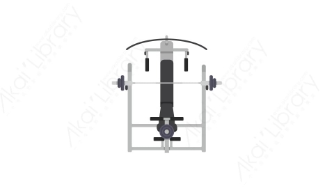AE模板 40-training-machine-3举重机健身MG扁平卡通体育运动器械元素图标