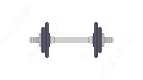 AE模板 53-dumbbell哑铃MG扁平卡通体育运动器械元素图标
