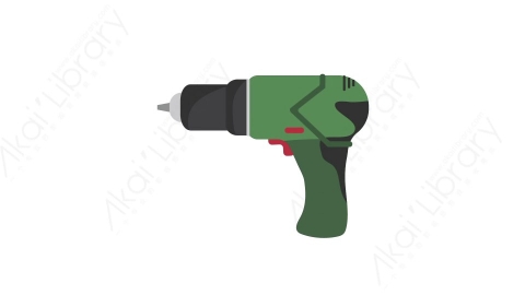 AE模板 38-drill-1电钻MG扁平卡通施工建设元素图标