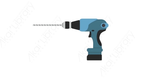 AE模板 39-drill-2电钻MG扁平卡通施工建设元素图标